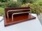 French Letter Holder in Brown Leather and Brass, 1950 3