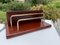 French Letter Holder in Brown Leather and Brass, 1950, Image 3