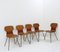 Mid-Century Italian Curved Teak Dining Chairs in Style of Carlo Ratti, Set of 5 2