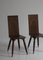 Scandinavian Sculptural Side Chairs in Carved Dark Stained Oak, Set of 2 11