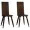 Scandinavian Sculptural Side Chairs in Carved Dark Stained Oak, Set of 2 1