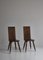 Scandinavian Sculptural Side Chairs in Carved Dark Stained Oak, Set of 2 3