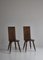 Scandinavian Sculptural Side Chairs in Carved Dark Stained Oak, Set of 2, Image 3