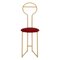 High Back Joly Valet Stand Chair in Gold with Red Velvetforthy by Colé Italia 1