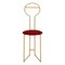High Back Joly Valet Stand Chair in Gold with Red Velvetforthy by Colé Italia, Image 1