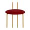 High Back Joly Valet Stand Chair in Gold with Red Velvetforthy by Colé Italia, Image 6