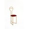 High Back Joly Valet Stand Chair in Gold with Red Velvetforthy by Colé Italia 3