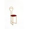 High Back Joly Valet Stand Chair in Gold with Red Velvetforthy by Colé Italia, Image 3