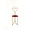 High Back Joly Valet Stand Chair in Gold with Red Velvetforthy by Colé Italia, Image 2