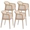 Vienna Little Armchairs in Beige Beech Wood by Colé Italia, Set of 4 1