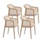 Vienna Little Armchairs in Beige Beech Wood by Colé Italia, Set of 4 2