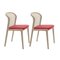 Vienna Chairs in Beech with Red Upholstery by Colé Italia, Set of 4, Image 3