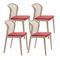 Vienna Chairs in Beech with Red Upholstery by Colé Italia, Set of 4, Image 2