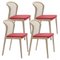 Vienna Chairs in Beech with Red Upholstery by Colé Italia, Set of 4 1