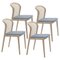 Vienna Chairs in Beech & Wisteria Velvetforthy Fabric by Colé Italia, Set of 4 1