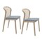 Vienna Chairs in Beech & Wisteria Velvetforthy Fabric by Colé Italia, Set of 4 3