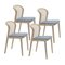 Vienna Chairs in Beech & Wisteria Velvetforthy Fabric by Colé Italia, Set of 4 2