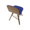 Simple Tria Stühle aus Eiche mit blauem Felter von Colé Italia, 4er Set 2