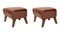 Brown Leather and Smoked Oak My Own Chair Footstools by Lassen, Set of 2 2