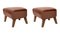 Brown Leather and Smoked Oak My Own Chair Footstools by Lassen, Set of 2, Image 2