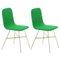 Tria Chair in Gold with Green Menta Upholstery by Colé Italia, Set of 2, 1