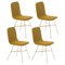 Tria Chair in Gold with Curry Upholstery by Colé Italia, Set of 4 1