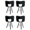 3 Legged Tria Chairs in Black Colored Wood by Colé Italia, Set of 4 1