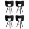 3 Legged Tria Chairs in Black Colored Wood by Colé Italia, Set of 4, Image 1