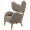 Natural Oak My Own Chair Lounge Chair in Dark Beige Raf Simons Vidar 3 Fabric by Lassen 1