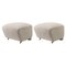 Natural Oak Tired Man Footstools in Light Beige Sahco Zero Fabric by Lassen, Set of 2 1