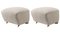 Natural Oak Tired Man Footstools in Light Beige Sahco Zero Fabric by Lassen, Set of 2, Image 2