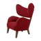 Poltrone My Own Chair in quercia e tessuto Raf Simons Vidar 3 rosso di Lassen, set di 4, Immagine 2