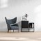 Rauchglas Eichen My My Chair Sessel in Rotem Raf Simons Vidar 3 Stoff von Lassen, 4er Set 4