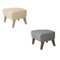 Smoked Oak Footstools in Beige Sahco Zero Fabric by Lassen, Set of 4 5