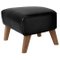 Smoked Oak My Own Chair Footstool in Black Leather by Lassen 1