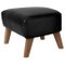 Smoked Oak My Own Chair Footstool in Black Leather by Lassen, Image 1