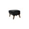 Smoked Oak My Own Chair Footstool in Black Leather by Lassen 2