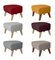 Smoked Oak My Own Chair Footstools in Orange Raf Simons Vidar 3 Fabric by Lassen, Set of 4, Image 3