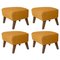 Smoked Oak My Own Chair Footstools in Orange Raf Simons Vidar 3 Fabric by Lassen, Set of 4 1