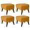 Smoked Oak My Own Chair Footstools in Orange Raf Simons Vidar 3 Fabric by Lassen, Set of 4, Image 1