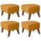 Smoked Oak My Own Chair Footstools in Orange Raf Simons Vidar 3 Fabric by Lassen, Set of 4 2