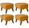 Smoked Oak My Own Chair Footstools in Orange Raf Simons Vidar 3 Fabric by Lassen, Set of 4, Image 2