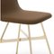 High Back Tria Stools in Gold with Brown Upholstery by Colé Italia, Set of 4 5