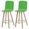 Tapparelle High Back Tria Stools in Green by Colé Italia, Set of 2 1