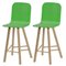 Tapparelle High Back Tria Stools in Green by Colé Italia, Set of 2, Image 4