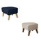 Natural Oak My Own Chair Footstool in Blue Sahco Zero Fabric by Lassen 3