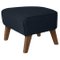 Smoked Oak My Own Chair Footstool in Blue Raf Simons Vidar 3 Fabric by Lassen 1