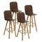 Canaletto High Back Tria Stools in Walnut by Colé Italia, Set of 4 8