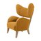 Natural Oak My Own Chair Lounge Chair in Orange Raf Simons Vidar 3 Fabric by Lassen 4
