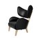 Natural Oak My Own Chair Lounge Chair in Black Leather by Lassen, Image 2